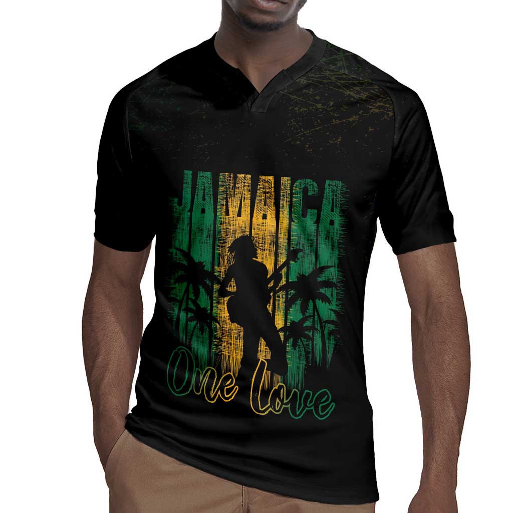 Afro-Jamaican One Love Grunge Rugby Jersey Jamrock - African Pride