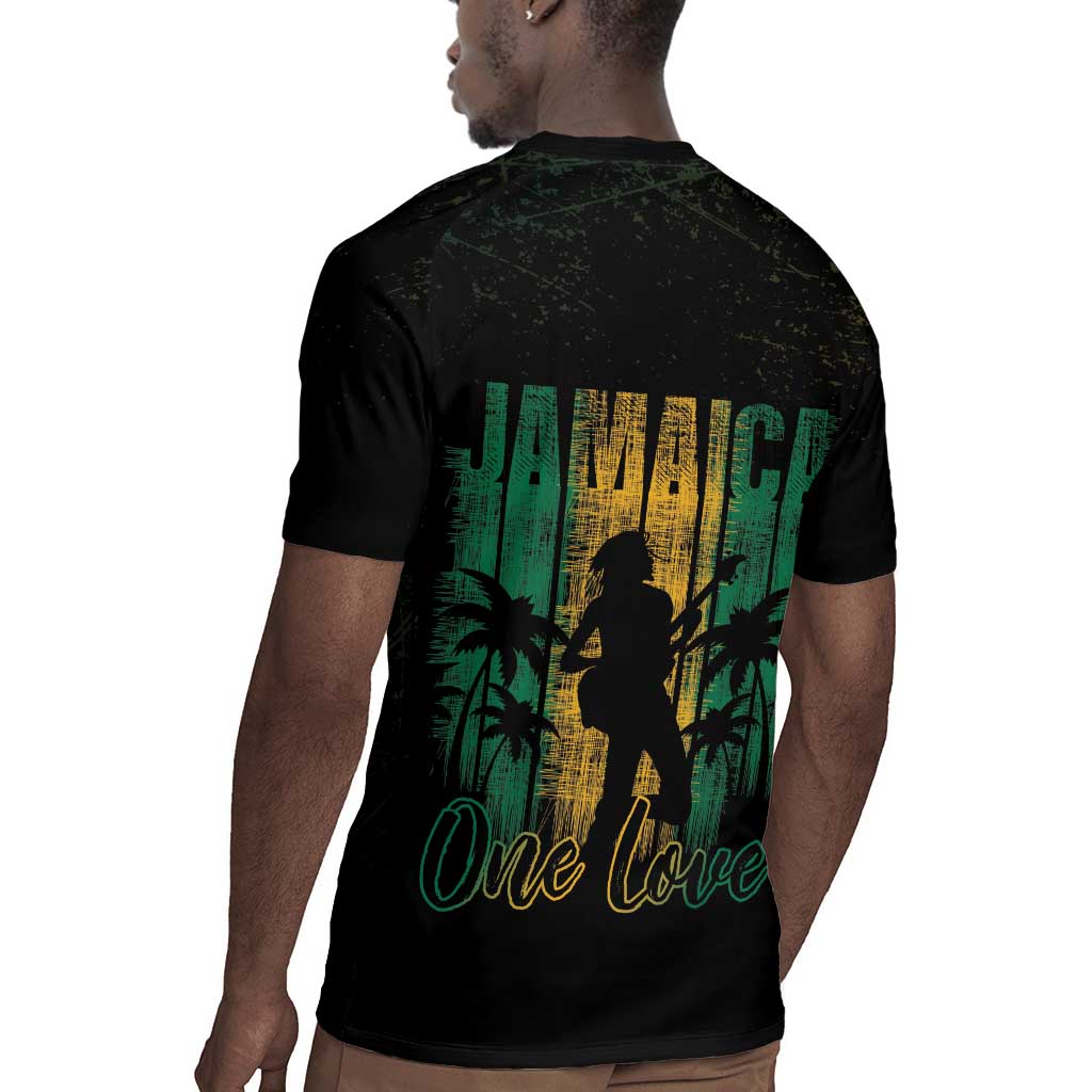 Afro-Jamaican One Love Grunge Rugby Jersey Jamrock - African Pride