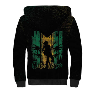 Afro-Jamaican One Love Grunge Sherpa Hoodie Jamrock - African Pride