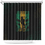 Afro-Jamaican One Love Grunge Shower Curtain Jamrock - African Pride