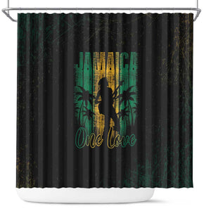 Afro-Jamaican One Love Grunge Shower Curtain Jamrock - African Pride