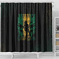 Afro-Jamaican One Love Grunge Shower Curtain Jamrock - African Pride