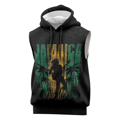 Afro-Jamaican One Love Grunge Sleeveless Hoodie Jamrock - African Pride