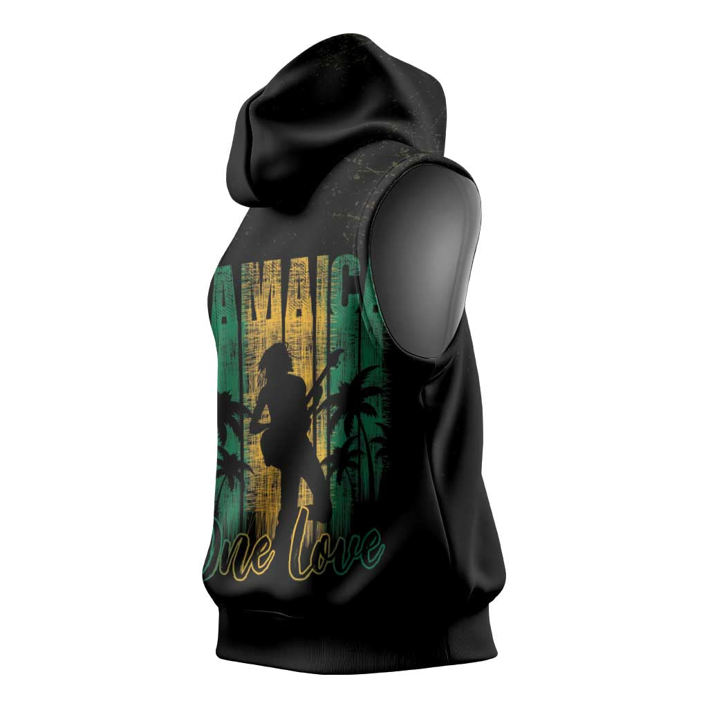 Afro-Jamaican One Love Grunge Sleeveless Hoodie Jamrock - African Pride