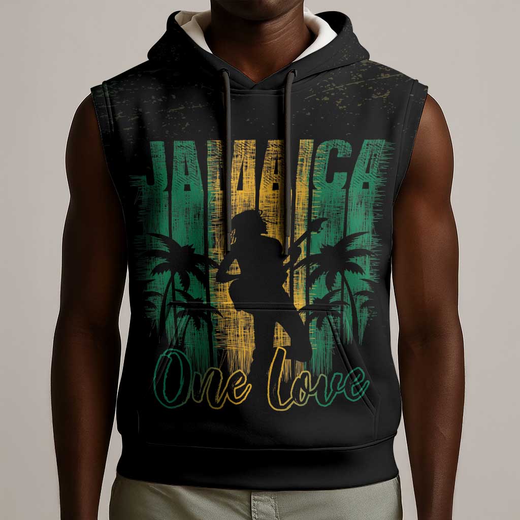 Afro-Jamaican One Love Grunge Sleeveless Hoodie Jamrock - African Pride