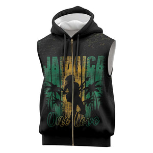 Afro-Jamaican One Love Grunge Sleeveless Zip Hoodie Jamrock - African Pride