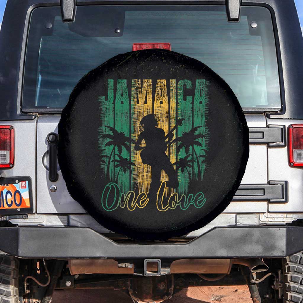 Afro-Jamaican One Love Grunge Spare Tire Cover Jamrock - African Pride