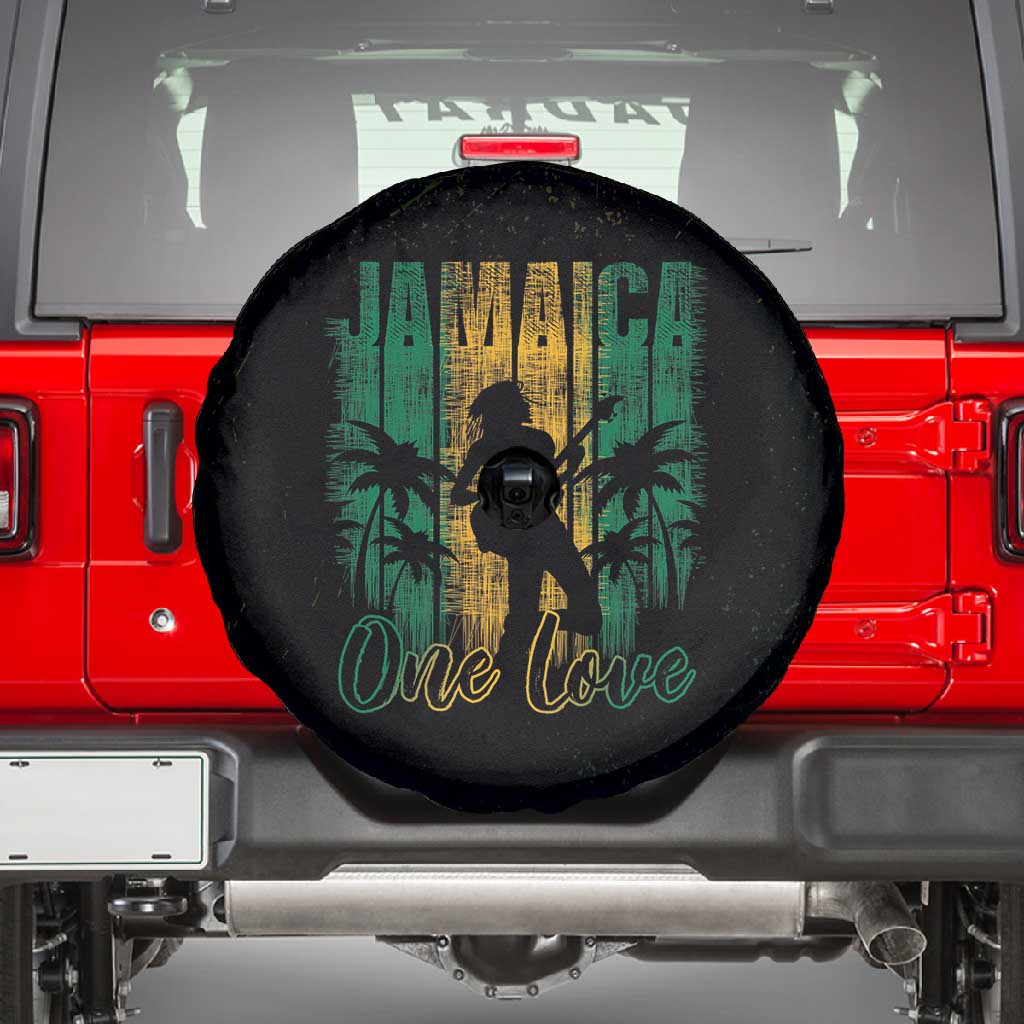 Afro-Jamaican One Love Grunge Spare Tire Cover Jamrock - African Pride