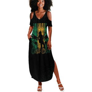 Afro-Jamaican One Love Grunge Summer Maxi Dress Jamrock - African Pride