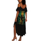 Afro-Jamaican One Love Grunge Summer Maxi Dress Jamrock - African Pride