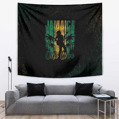 Afro-Jamaican One Love Grunge Tapestry Jamrock - African Pride
