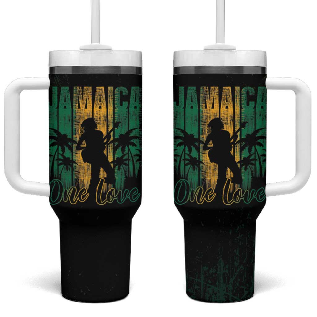 Afro-Jamaican One Love Grunge Tumbler With Handle Jamrock - African Pride