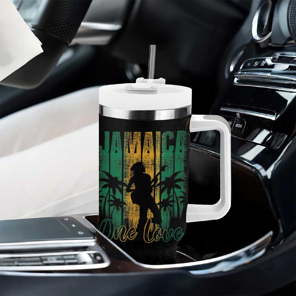 Afro-Jamaican One Love Grunge Tumbler With Handle Jamrock - African Pride