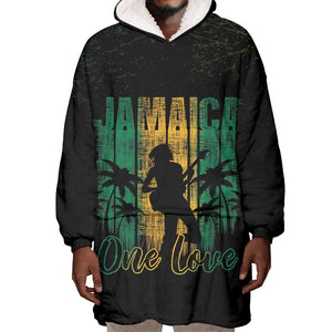 Afro-Jamaican One Love Grunge Wearable Blanket Hoodie Jamrock - African Pride