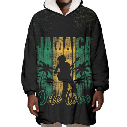 Afro-Jamaican One Love Grunge Wearable Blanket Hoodie Jamrock - African Pride