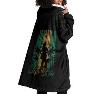 Afro-Jamaican One Love Grunge Wearable Blanket Hoodie Jamrock - African Pride