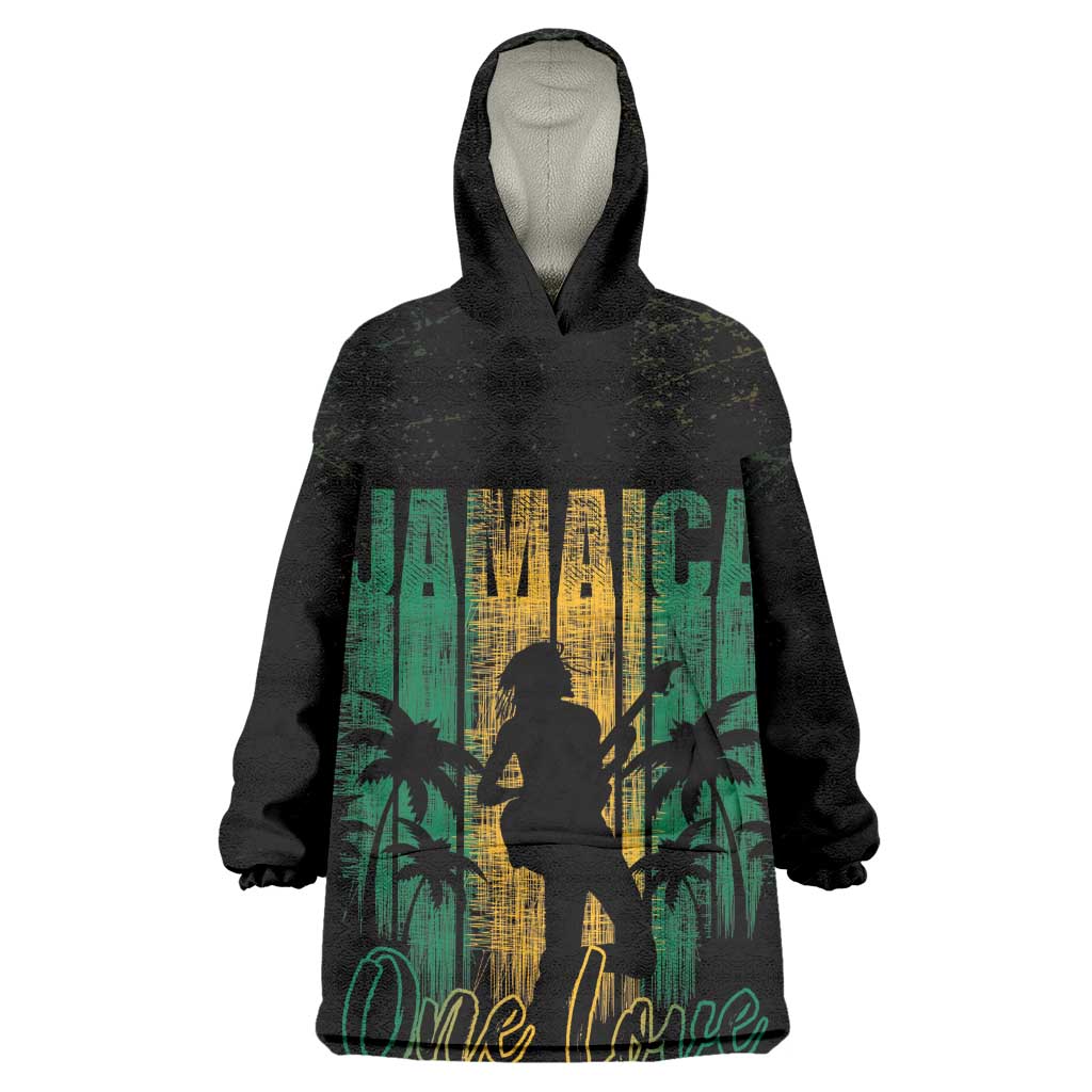 Afro-Jamaican One Love Grunge Wearable Blanket Hoodie Jamrock - African Pride