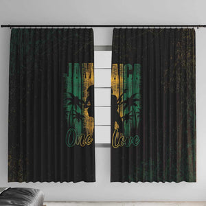 Afro-Jamaican One Love Grunge Window Curtain Jamrock - African Pride