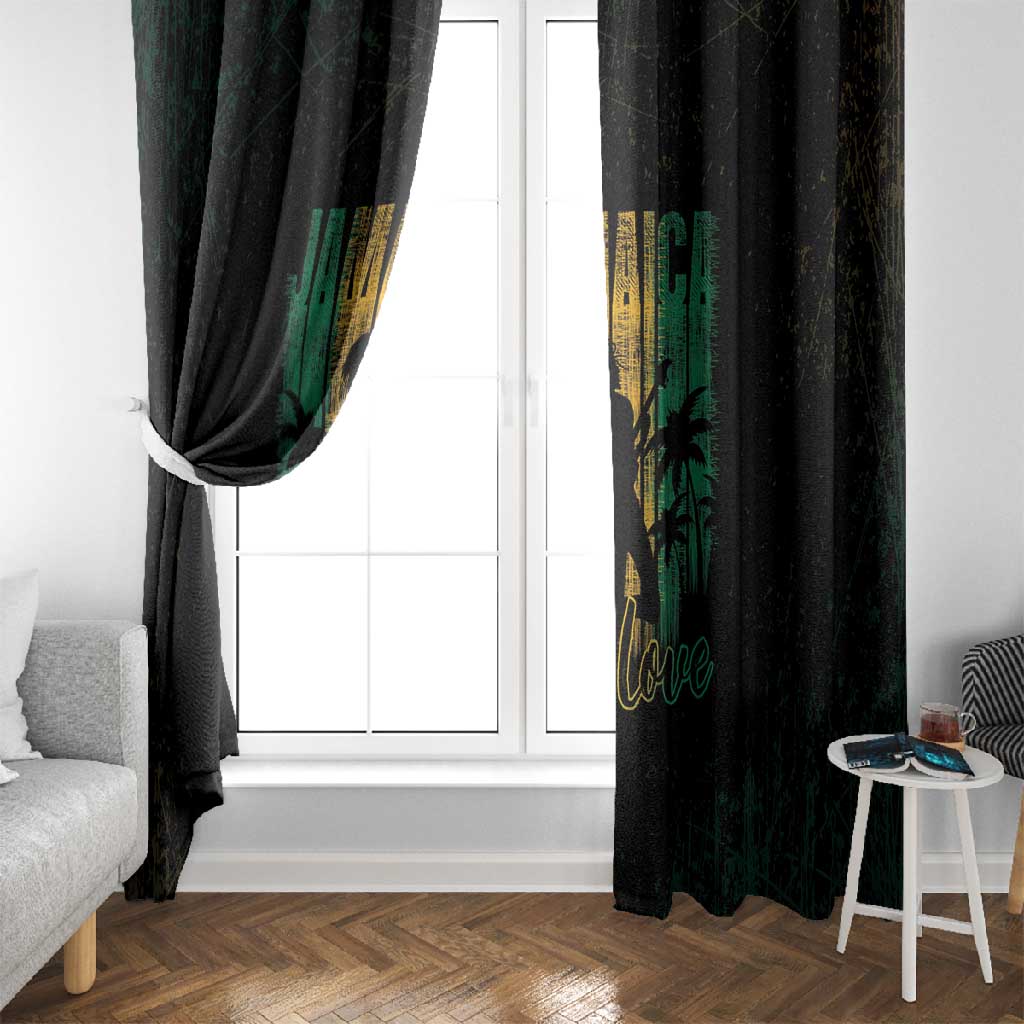 Afro-Jamaican One Love Grunge Window Curtain Jamrock - African Pride