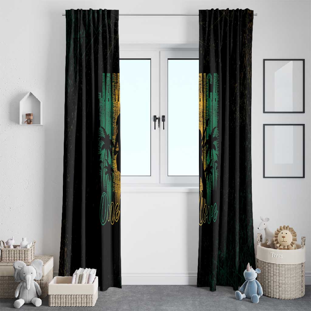 Afro-Jamaican One Love Grunge Window Curtain Jamrock - African Pride