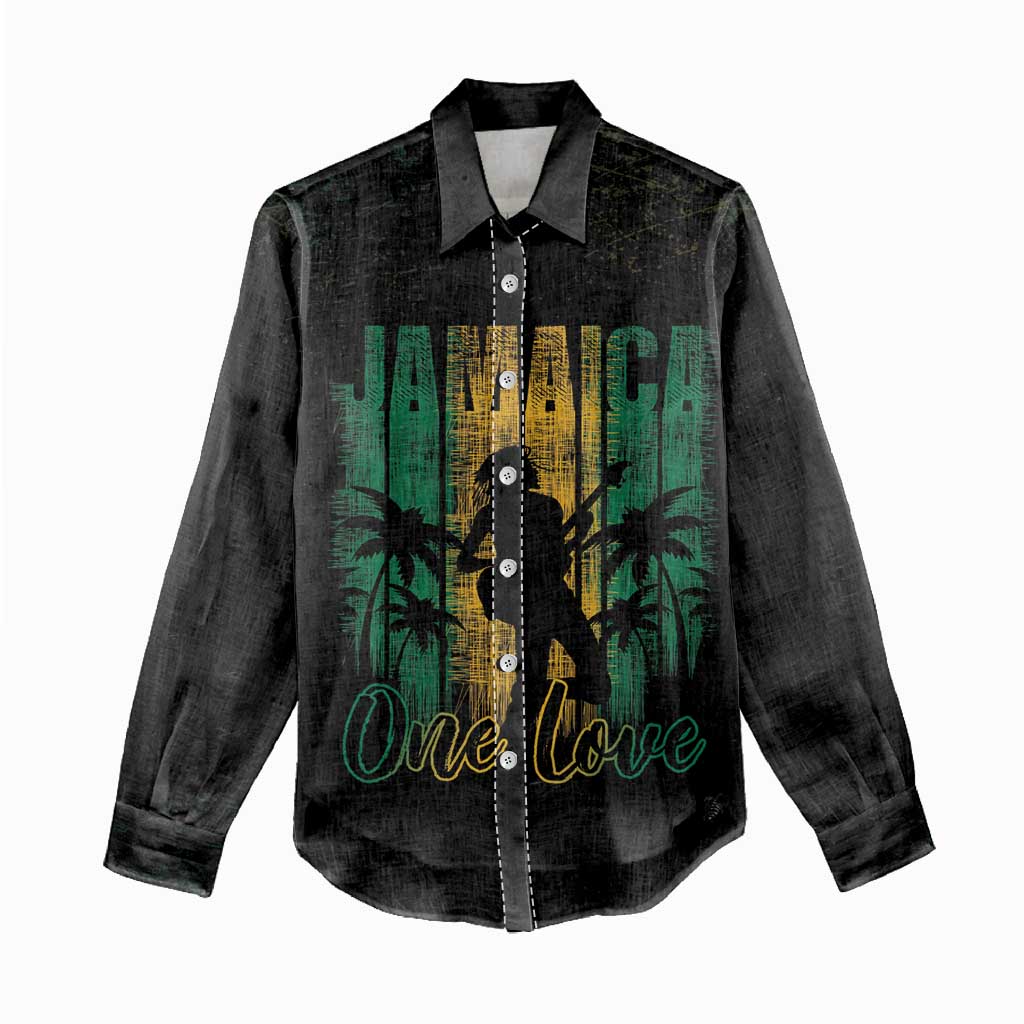 Afro-Jamaican One Love Grunge Women Casual Shirt Jamrock - African Pride
