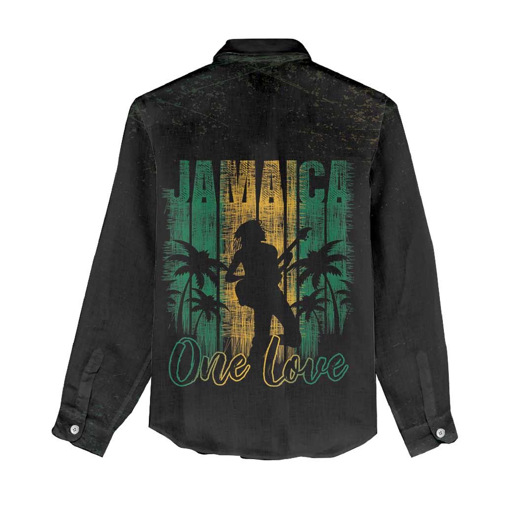 Afro-Jamaican One Love Grunge Women Casual Shirt Jamrock - African Pride