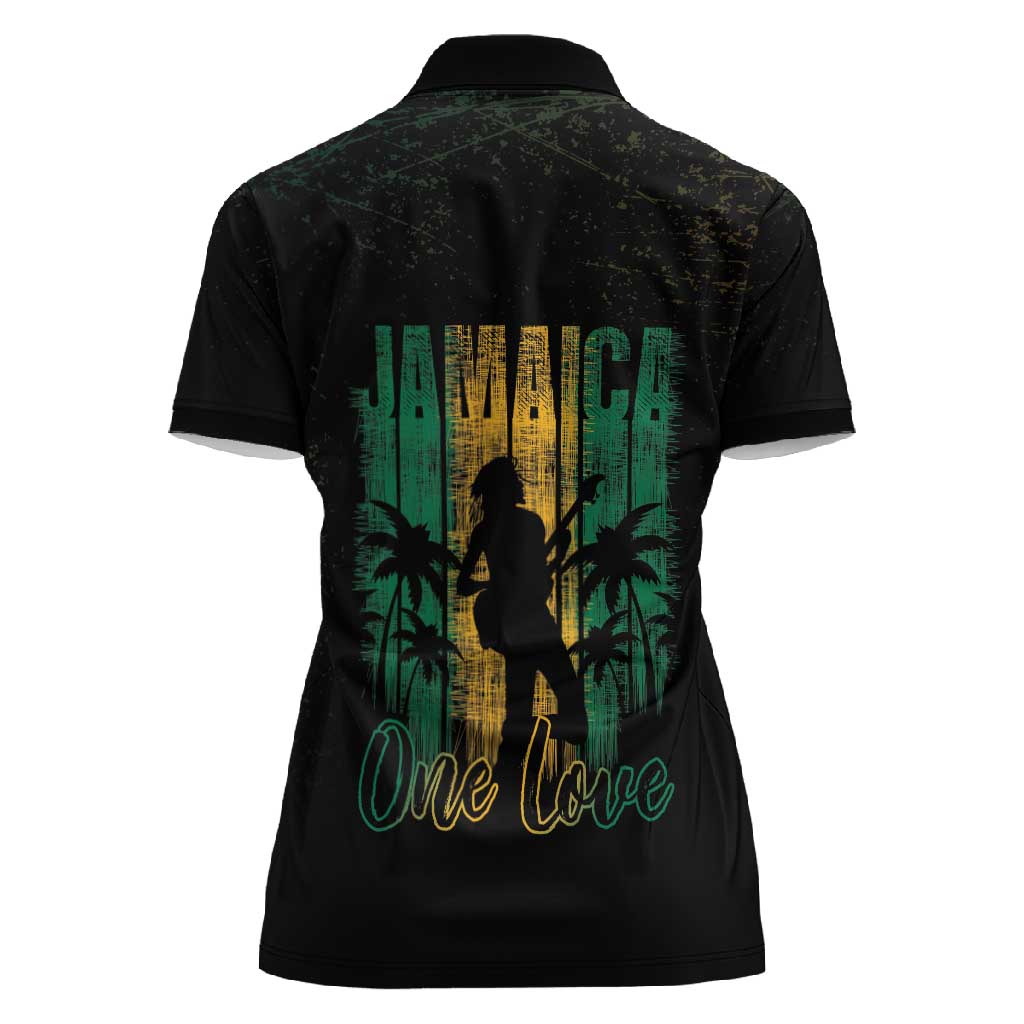 Afro-Jamaican One Love Grunge Women Polo Shirt Jamrock - African Pride