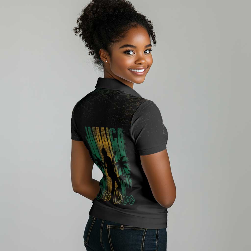 Afro-Jamaican One Love Grunge Women Polo Shirt Jamrock - African Pride