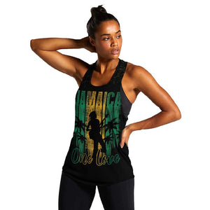 Afro-Jamaican One Love Grunge Women Racerback Tank Jamrock - African Pride
