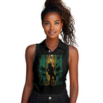 Afro-Jamaican One Love Grunge Women Sleeveless Polo Shirt Jamrock - African Pride
