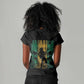 Afro-Jamaican One Love Grunge Women V-Neck T-Shirt Jamrock - African Pride