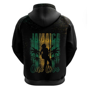 Afro-Jamaican One Love Grunge Zip Hoodie Jamrock - African Pride