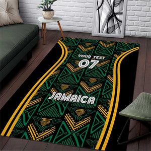 Afro-Jamaica Custom Area Rug Reggae Boyz Ethnic Motifs