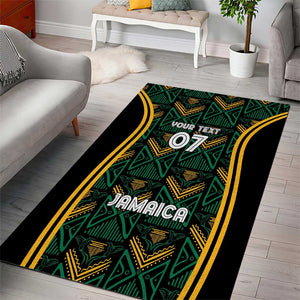 Afro-Jamaica Custom Area Rug Reggae Boyz Ethnic Motifs