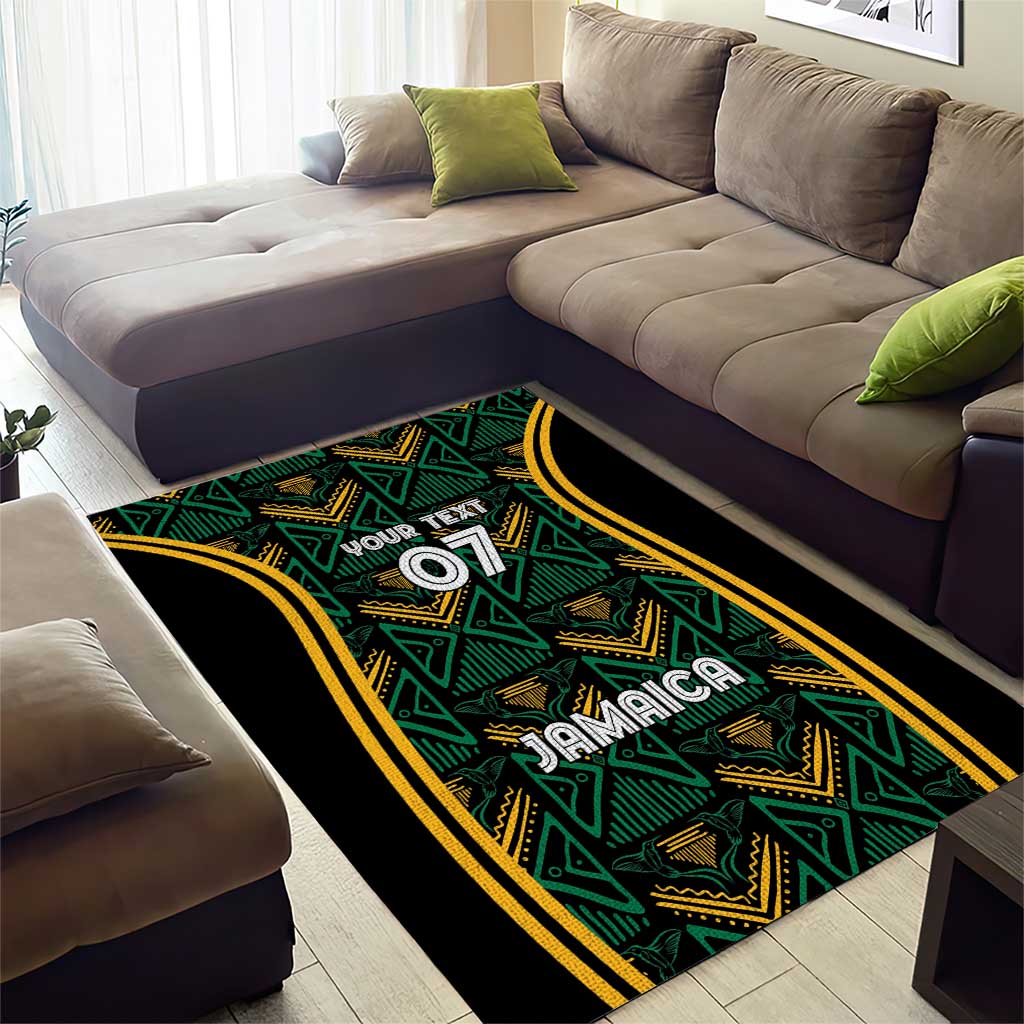 Afro-Jamaica Custom Area Rug Reggae Boyz Ethnic Motifs