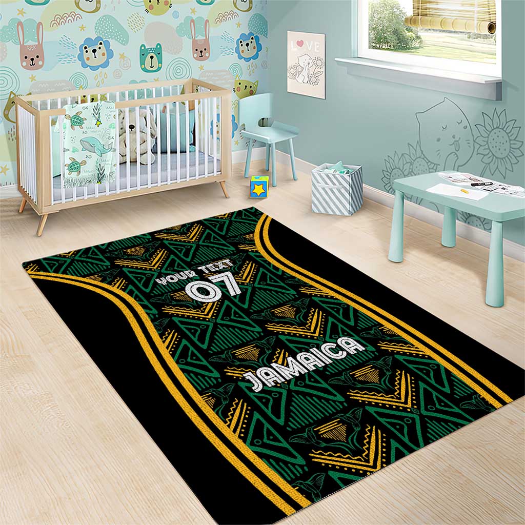 Afro-Jamaica Custom Area Rug Reggae Boyz Ethnic Motifs