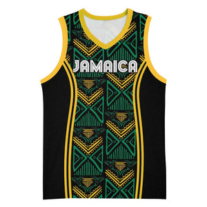 Afro-Jamaica Custom Basketball Jersey Reggae Boyz Ethnic Motifs - African Pride