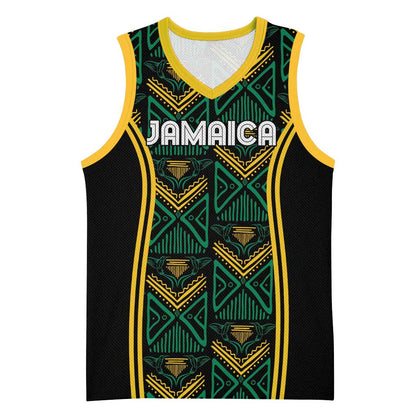 Afro-Jamaica Custom Basketball Jersey Reggae Boyz Ethnic Motifs - African Pride