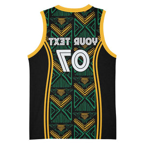 Afro-Jamaica Custom Basketball Jersey Reggae Boyz Ethnic Motifs - African Pride