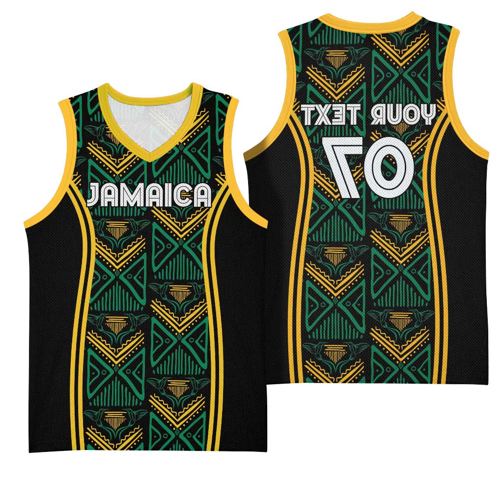 Afro-Jamaica Custom Basketball Jersey Reggae Boyz Ethnic Motifs - African Pride