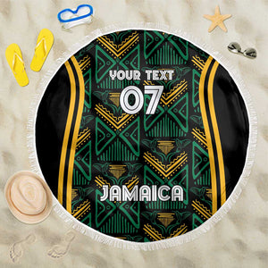 Afro-Jamaica Custom Beach Blanket Reggae Boyz Ethnic Motifs