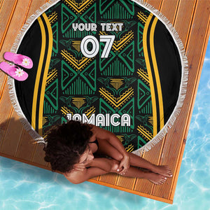 Afro-Jamaica Custom Beach Blanket Reggae Boyz Ethnic Motifs