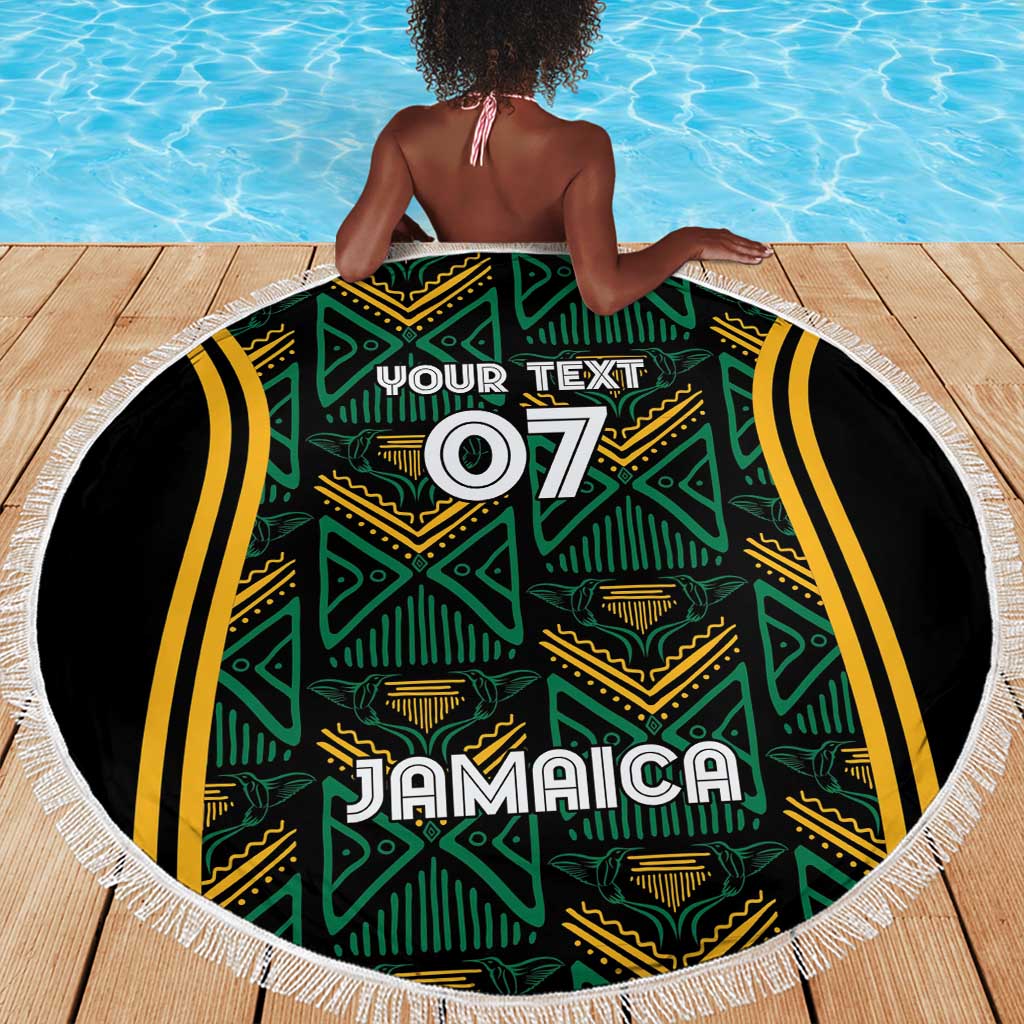 Afro-Jamaica Custom Beach Blanket Reggae Boyz Ethnic Motifs