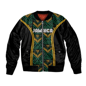 Afro-Jamaica Custom Bomber Jacket Reggae Boyz Ethnic Motifs