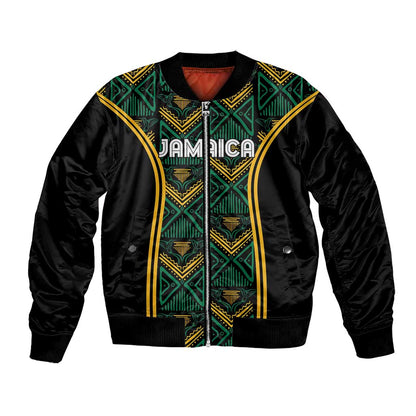 Afro-Jamaica Custom Bomber Jacket Reggae Boyz Ethnic Motifs