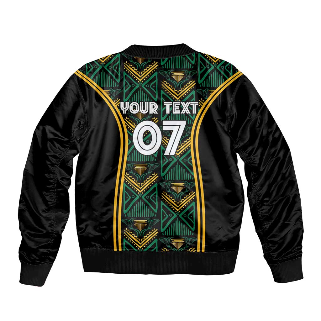 Afro-Jamaica Custom Bomber Jacket Reggae Boyz Ethnic Motifs