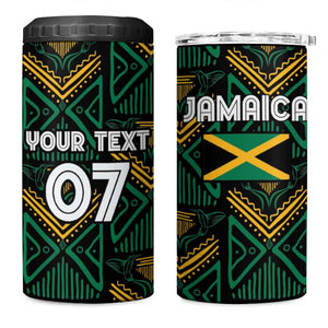 Afro-Jamaica Custom 4 in 1 Can Cooler Tumbler Reggae Boyz Ethnic Motifs