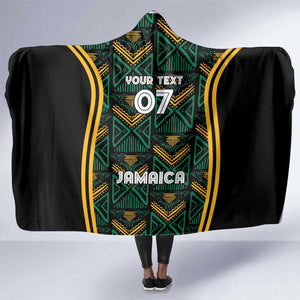 Afro-Jamaica Custom Hooded Blanket Reggae Boyz Ethnic Motifs