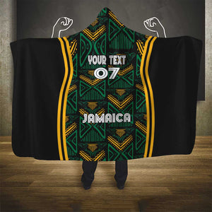 Afro-Jamaica Custom Hooded Blanket Reggae Boyz Ethnic Motifs