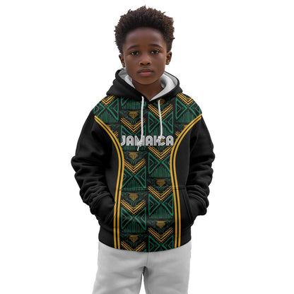 Afro-Jamaica Custom Kid Hoodie Reggae Boyz Ethnic Motifs